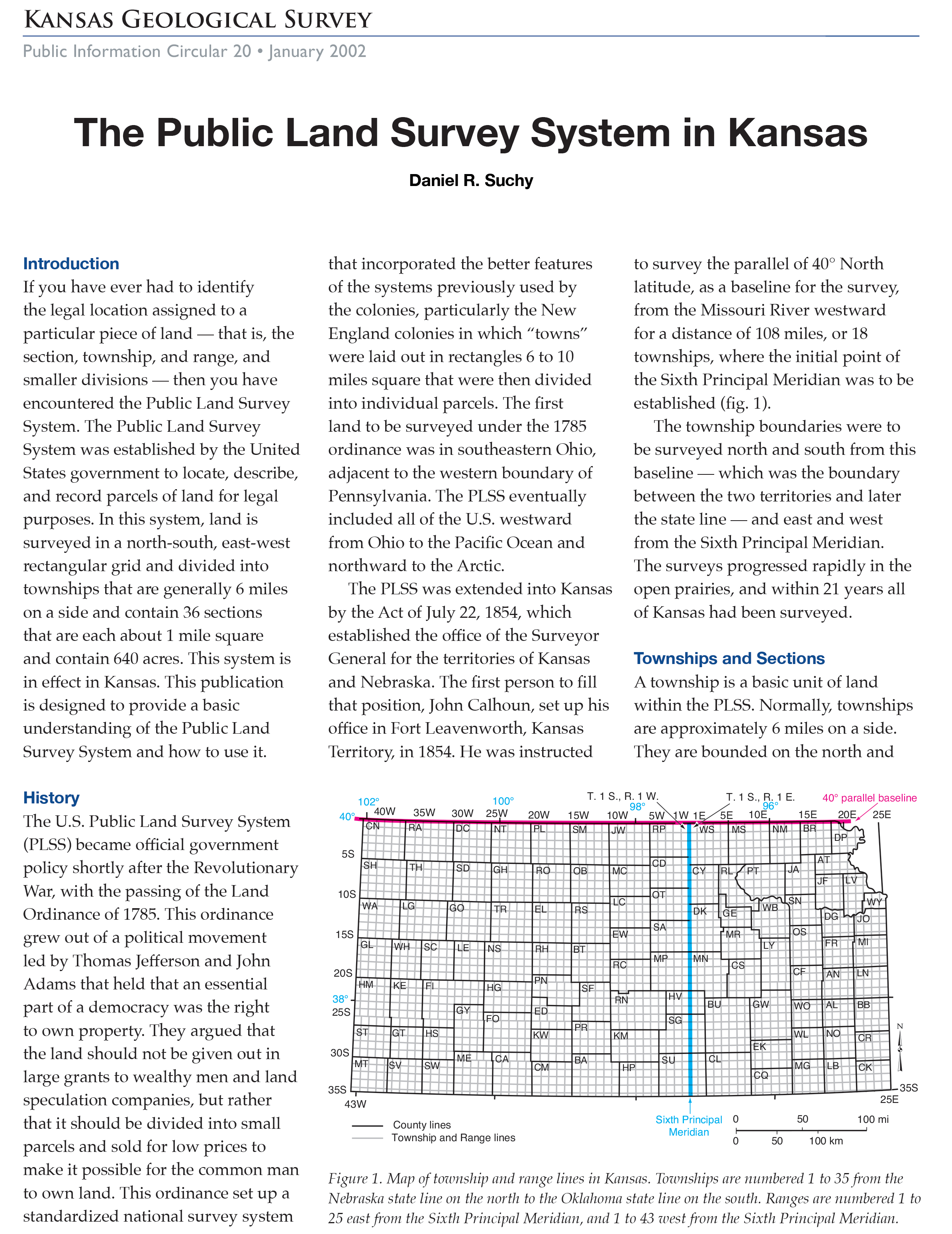Public Land Survey System In Kansas Kansas Geological Survey
